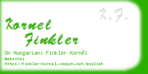 kornel finkler business card